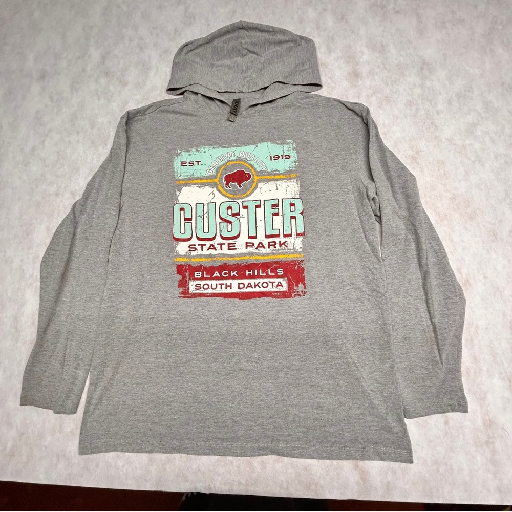 Gray Graphic Long Sleeve Hoodie